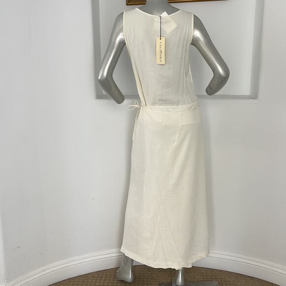 CLOTHES SARA STURGEON MAXI WRAP DRESS BEIGE SIZE 2 - Picture 10 of 14